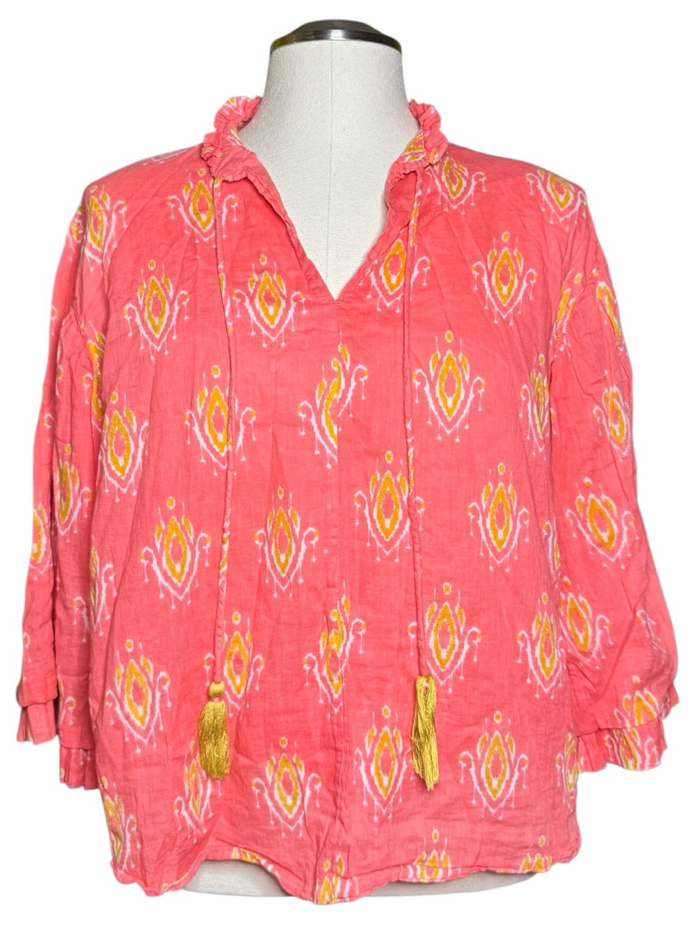 Ivy Jane Ikat Boho Lightweight Cotton Summer Top